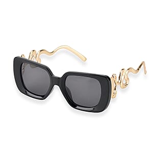 Black UV400 Snake Temples Design Sunglasses
