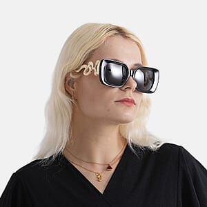 Black UV400 Snake Temples Design Sunglasses