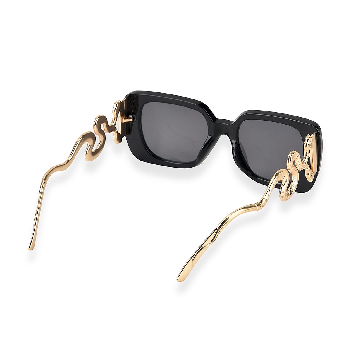 Black UV400 Snake Temples Design Sunglasses image number 5