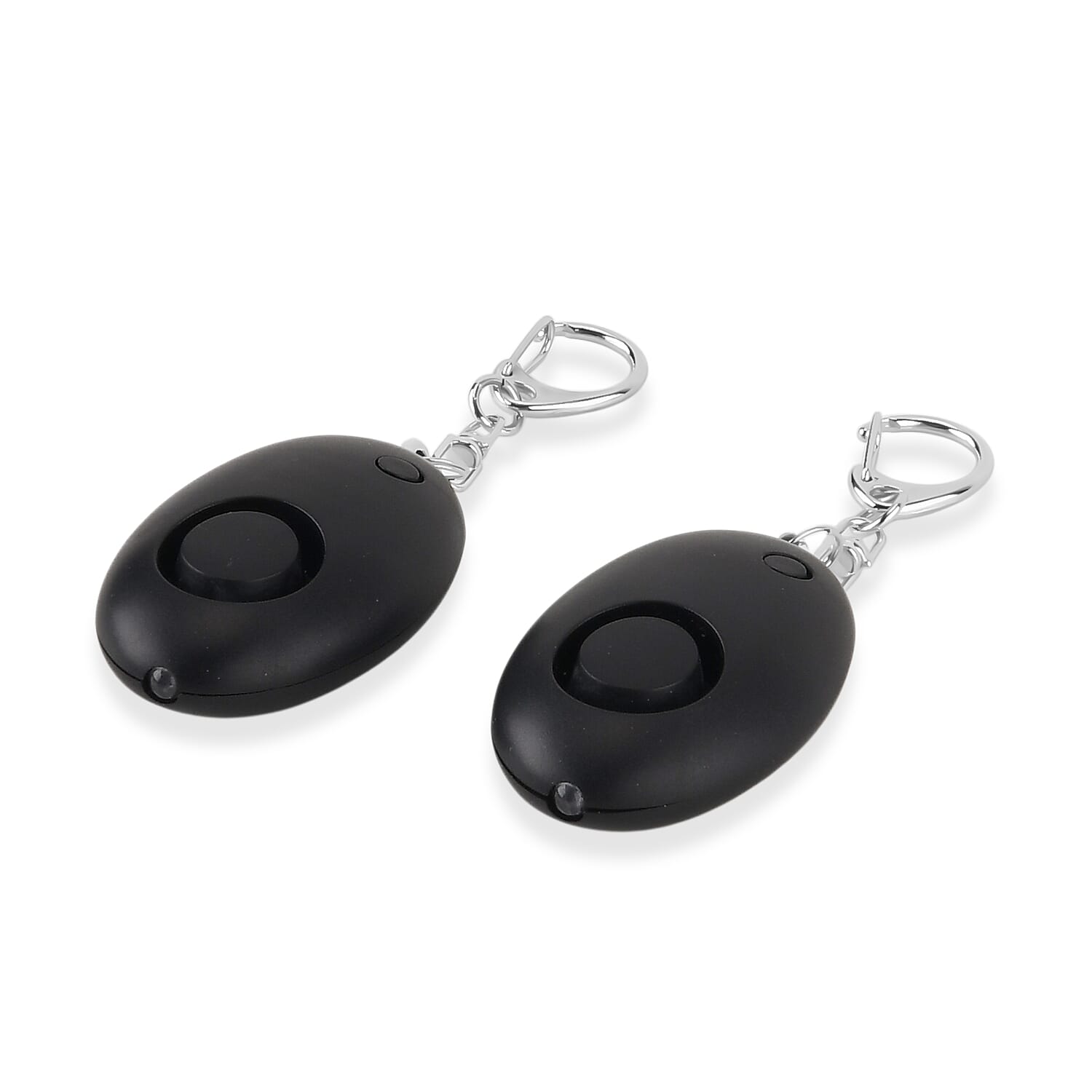 Livmore Black Set of 2 Mini Safety Alarm Keychain with LED
