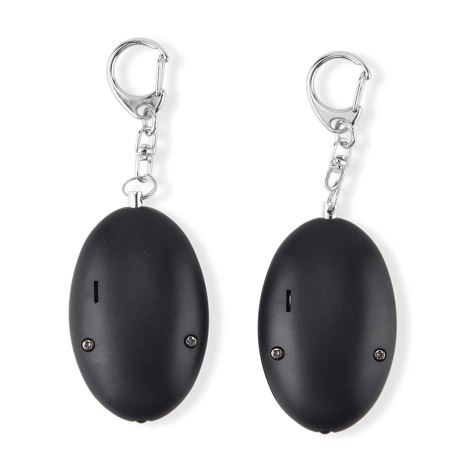 Livmore Black Set of 2 Mini Safety Alarm Keychain with LED