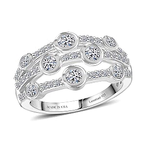 Luxuriant Lab Grown Diamond G-H SI 1.10 ctw Ring in Rhodium Over Sterling Silver (Size 10.0) (Del. In 10-12 Days)