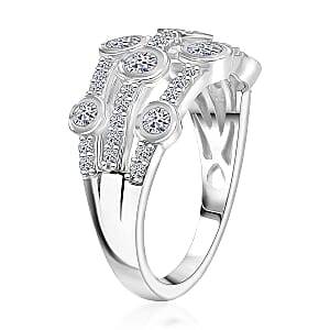 Luxuriant Lab Grown Diamond G-H SI 1.10 ctw Ring in Rhodium Over Sterling Silver (Size 10.0) (Del. In 10-12 Days)