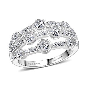 Luxuriant Lab Grown Diamond G-H SI 1.10 ctw Ring in Rhodium Over Sterling Silver (Size 7.0) (Del. in 12-15 Days)