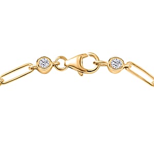 Luxuriant Lab Grown Diamond EF-VS 1.10 ctw Bracelet in 18K Vermeil Yellow Gold Over Sterling Silver (7.25 In) (Del. in 12-15 Days)