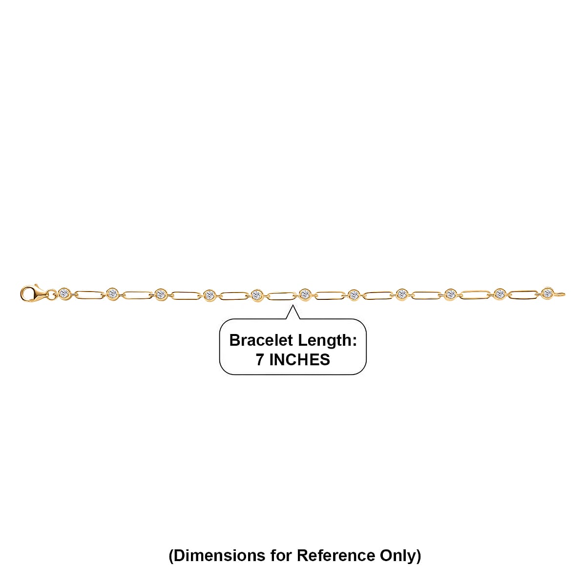 Luxuriant Lab Grown Diamond EF-VS 1.10 ctw Bracelet in 18K Vermeil Yellow Gold Over Sterling Silver (7.25 In) (Del. in 12-15 Days) image number 4