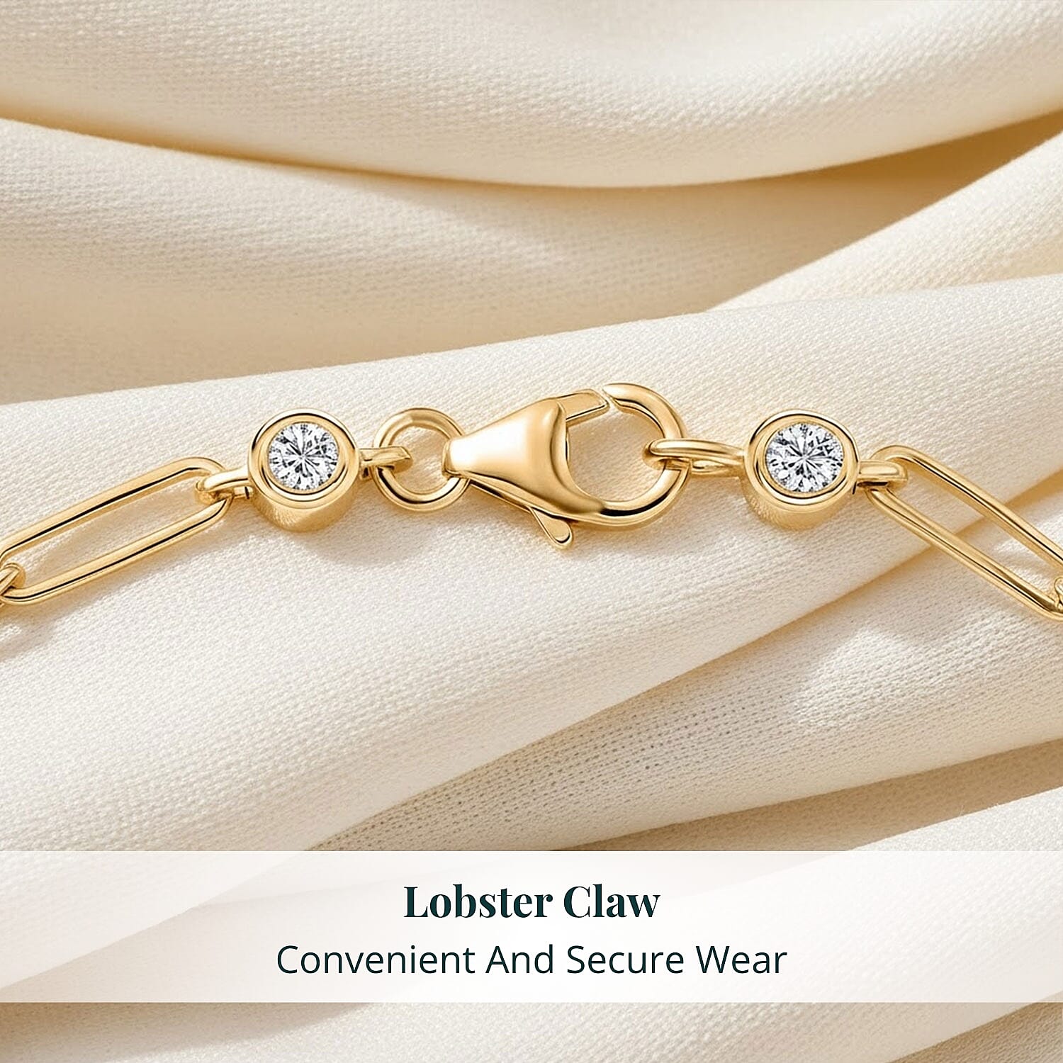 Luxuriant Lab Grown Diamond E-F VS 1.10 ctw Bracelet in 18K Vermeil Yellow Gold Over Sterling Silver (7.25 In)