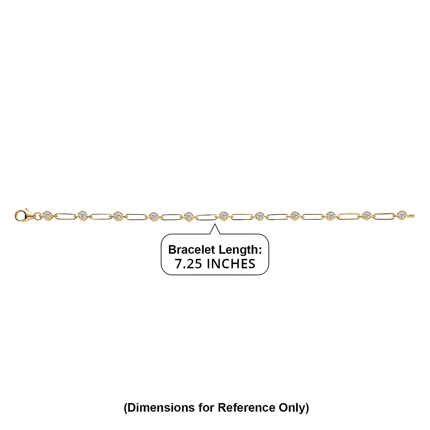 Luxuriant Lab Grown Diamond E-F VS 1.10 ctw Bracelet in 18K Vermeil Yellow Gold Over Sterling Silver (7.25 In)