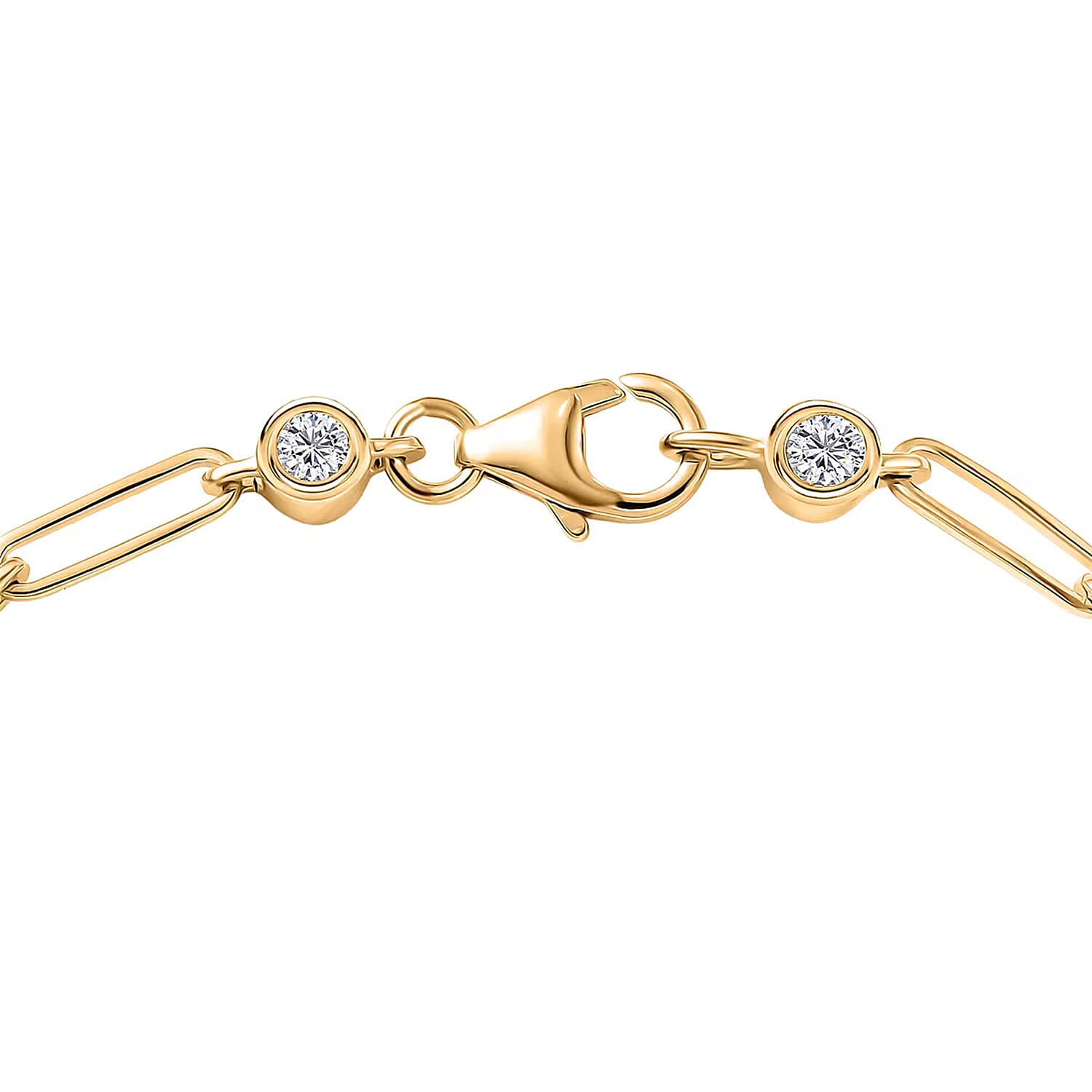 Luxuriant Lab Grown Diamond E-F VS 1.10 ctw Bracelet in 18K Vermeil Yellow Gold Over Sterling Silver (7.25 In)