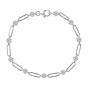 Luxuriant Lab Grown Diamond EF-VS 1.10 ctw Bracelet in Rhodium Over Sterling Silver (7.25 In) (Del. in 12-15 Days)