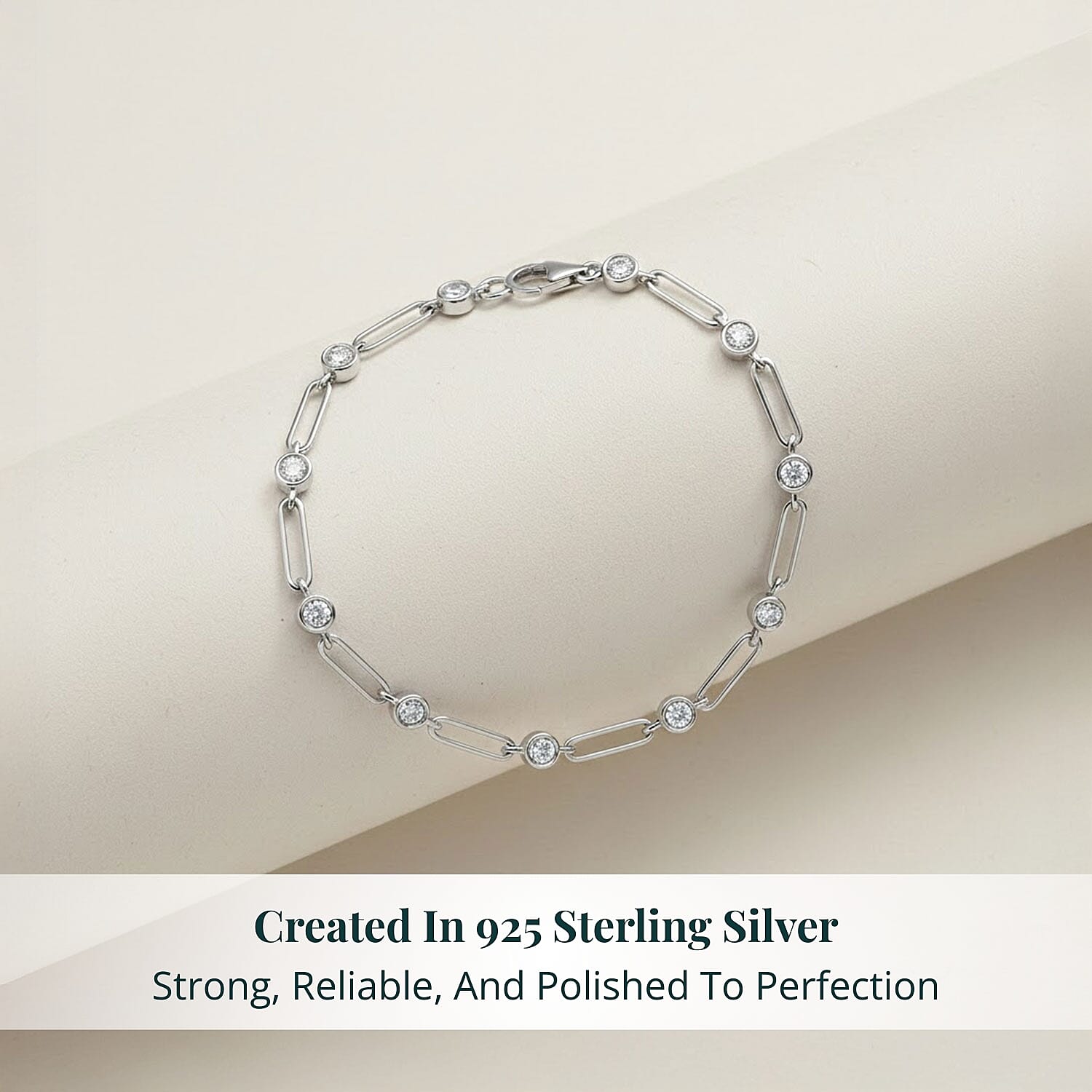 Luxuriant Lab Grown Diamond E-F VS 1.10 ctw Bracelet in Rhodium Over Sterling Silver (7.25 In)