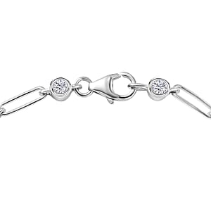 Luxuriant Lab Grown Diamond EF-VS 1.10 ctw Bracelet in Rhodium Over Sterling Silver (7.25 In) (Del. in 12-15 Days)