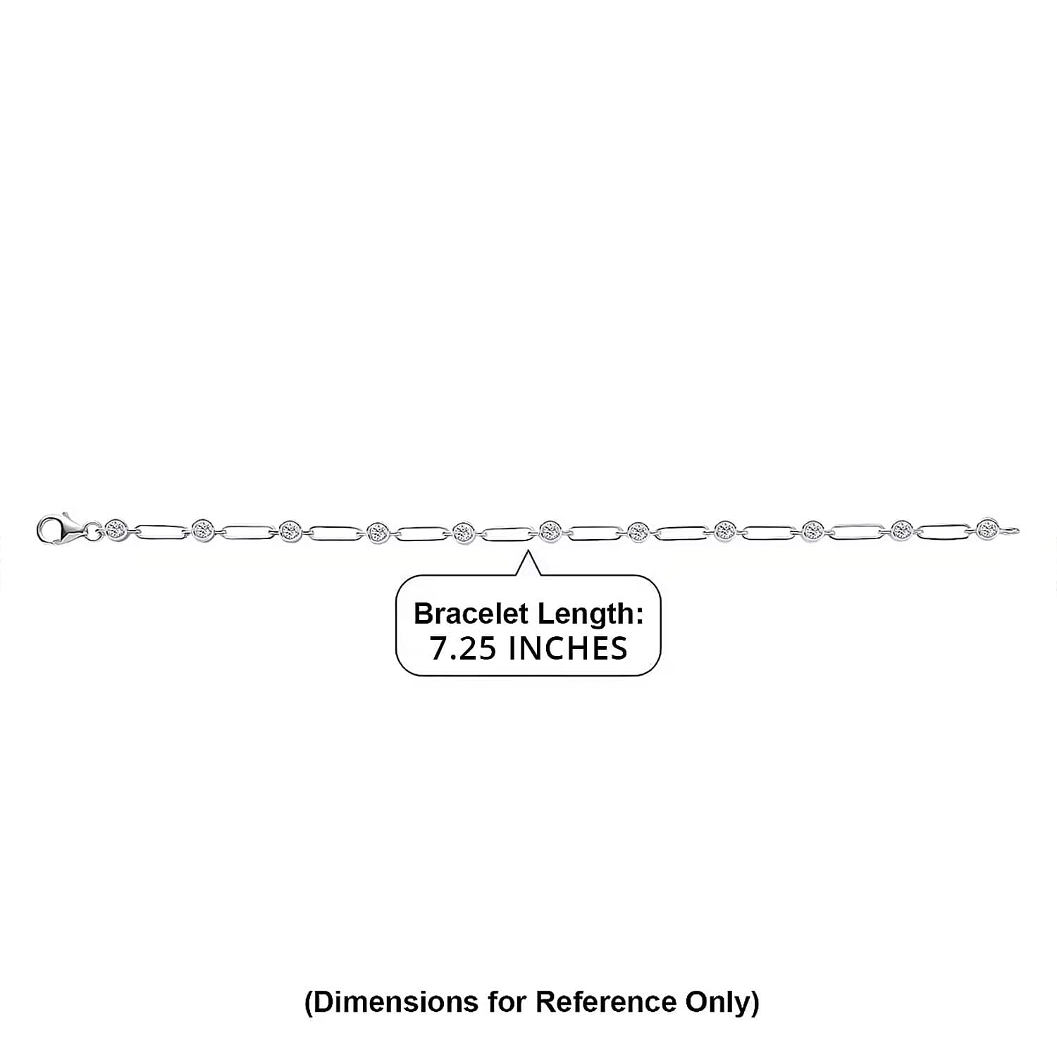 Luxuriant Lab Grown Diamond E-F VS 1.10 ctw Bracelet in Rhodium Over Sterling Silver (7.25 In)