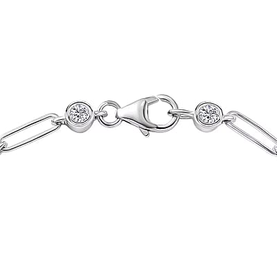 Luxuriant Lab Grown Diamond E-F VS 1.10 ctw Bracelet in Rhodium Over Sterling Silver (7.25 In)