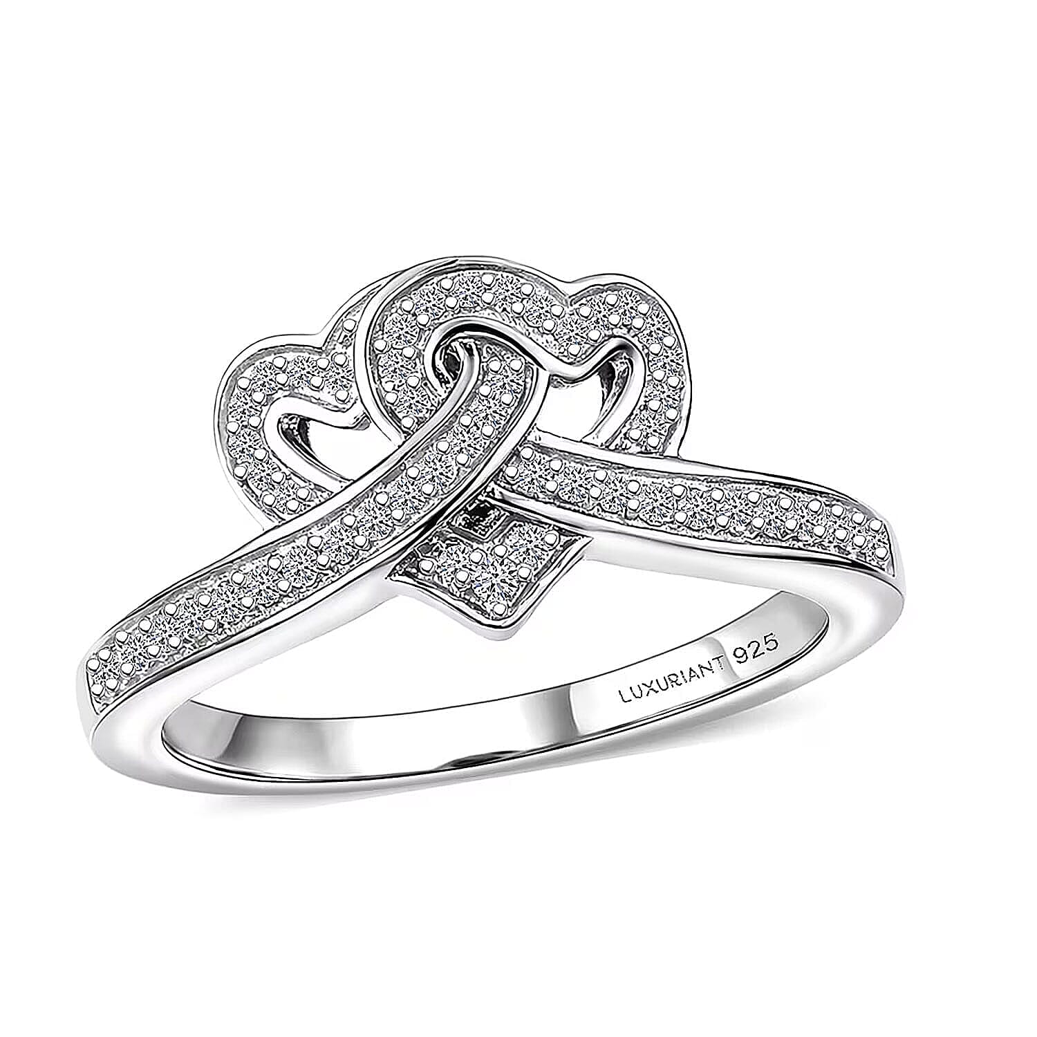 Luxuriant Lab Grown Diamond G-H SI 0.30 ctw Ring in Rhodium Over Sterling Silver (Size 10.0) (Del. In 10-12 Days)
