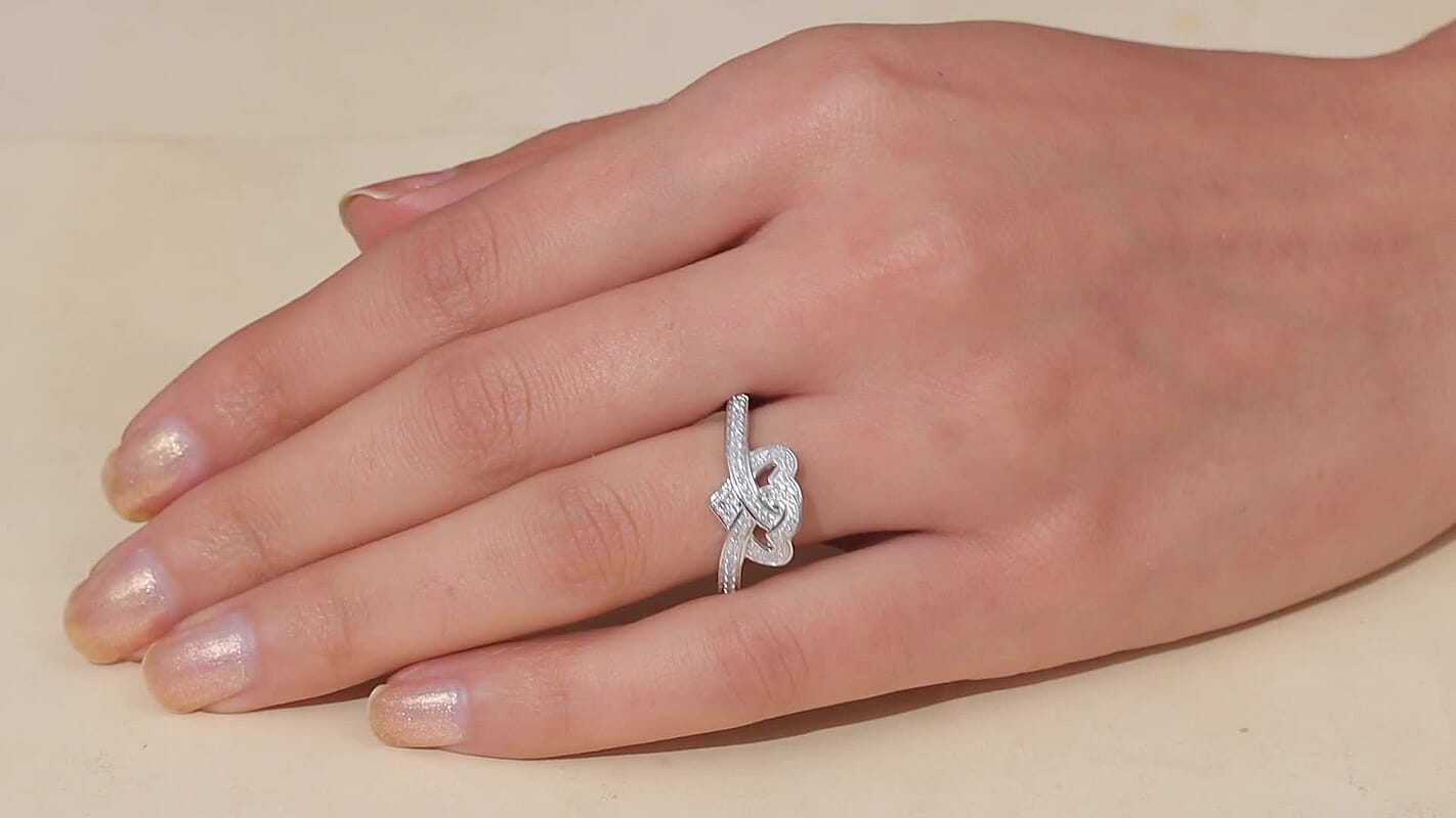 Luxuriant Lab Grown Diamond (G-H, SI) Ring in Rhodium Over Sterling Silver (Size 10.0) 0.30 ctw