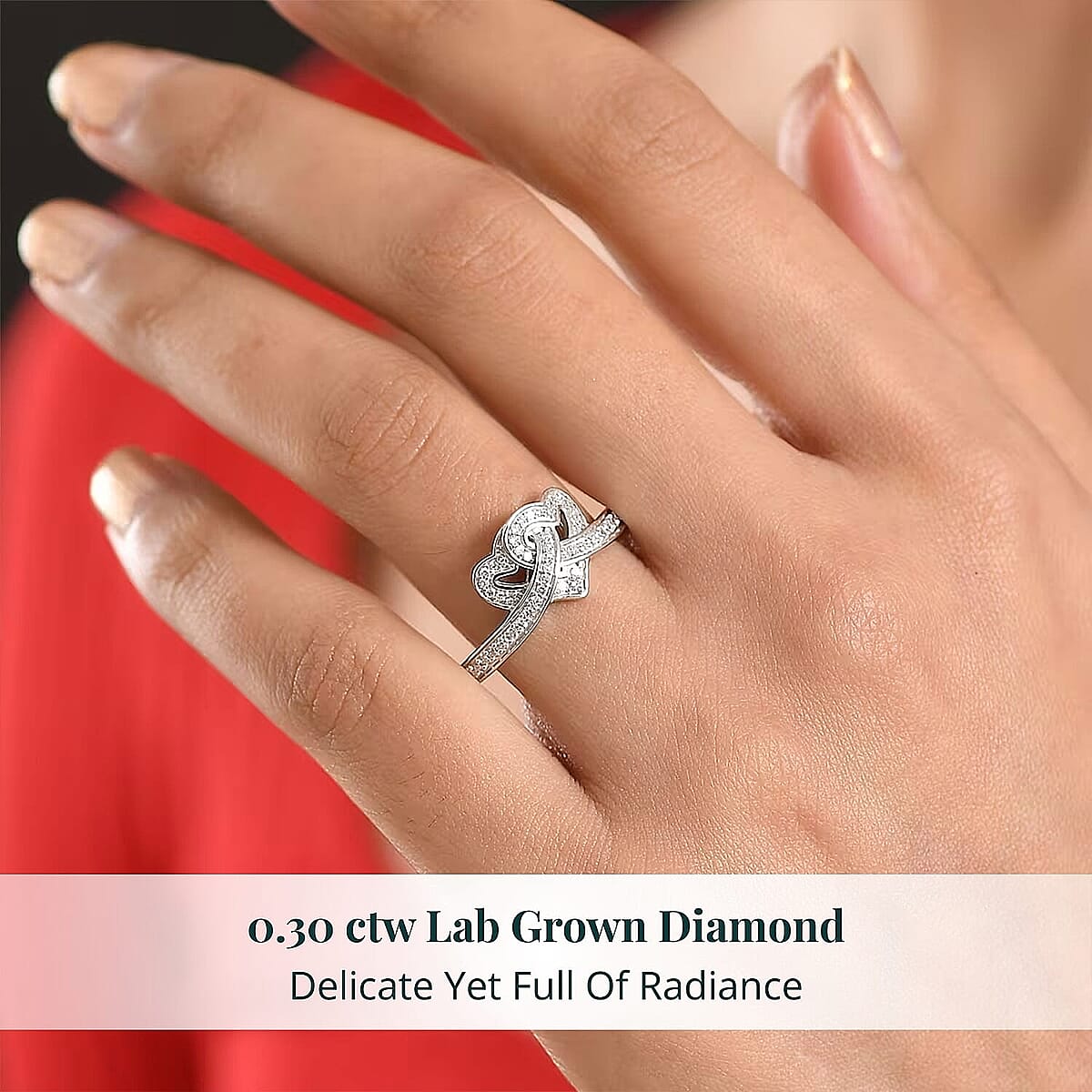 Luxuriant Lab Grown Diamond (G-H, SI) Ring in Rhodium Over Sterling Silver (Size 10.0) 0.30 ctw image number 1