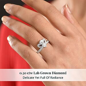 Luxuriant Lab Grown Diamond G-H SI 0.30 ctw Ring in Rhodium Over Sterling Silver (Size 10.0) (Del. In 10-12 Days)