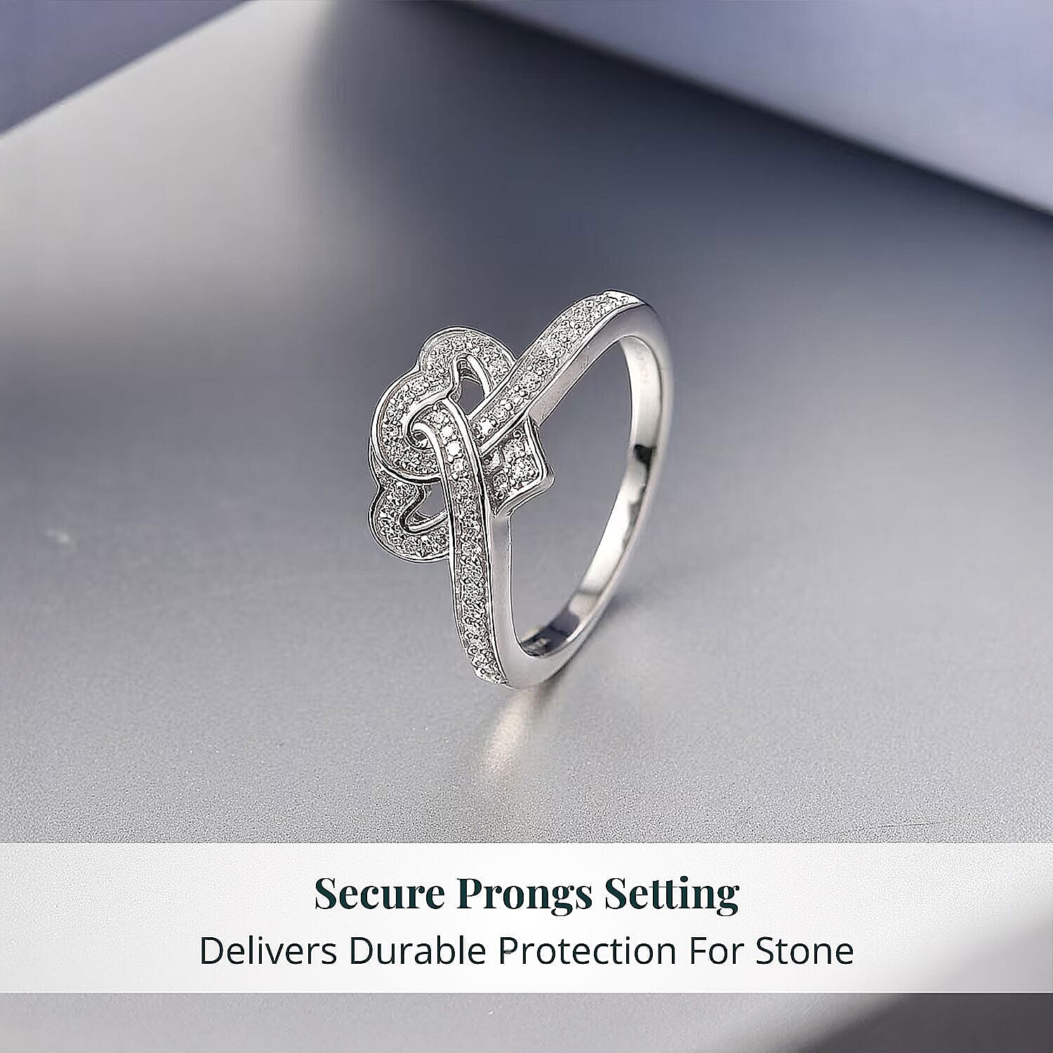 Luxuriant Lab Grown Diamond G-H SI 0.30 ctw Ring in Rhodium Over Sterling Silver (Size 10.0) (Del. In 10-12 Days)