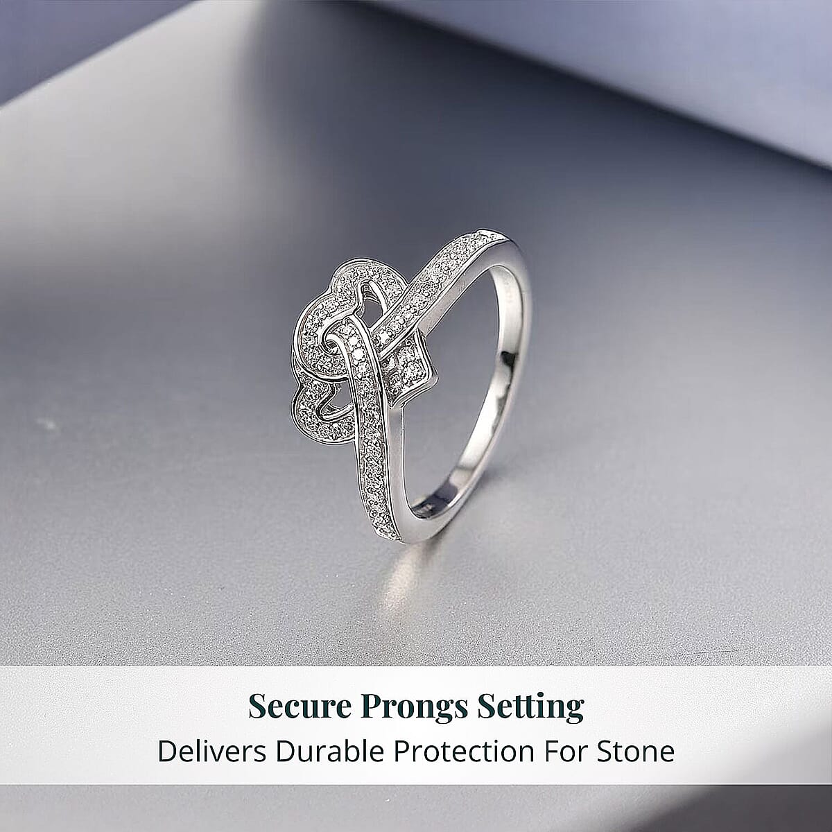 Luxuriant Lab Grown Diamond (G-H, SI) Ring in Rhodium Over Sterling Silver (Size 10.0) 0.30 ctw image number 4