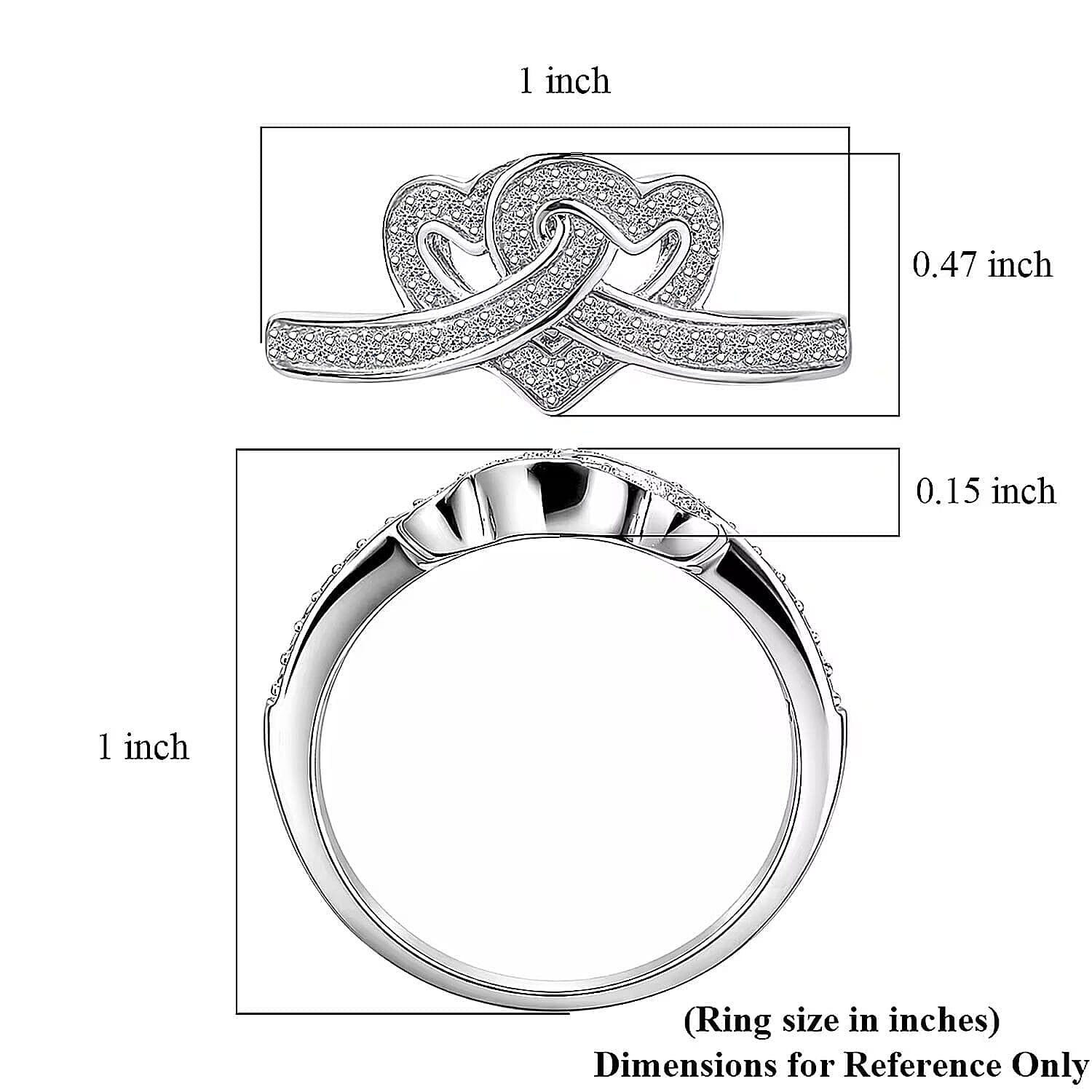 Luxuriant Lab Grown Diamond G-H SI 0.30 ctw Ring in Rhodium Over Sterling Silver (Size 10.0) (Del. In 10-12 Days)