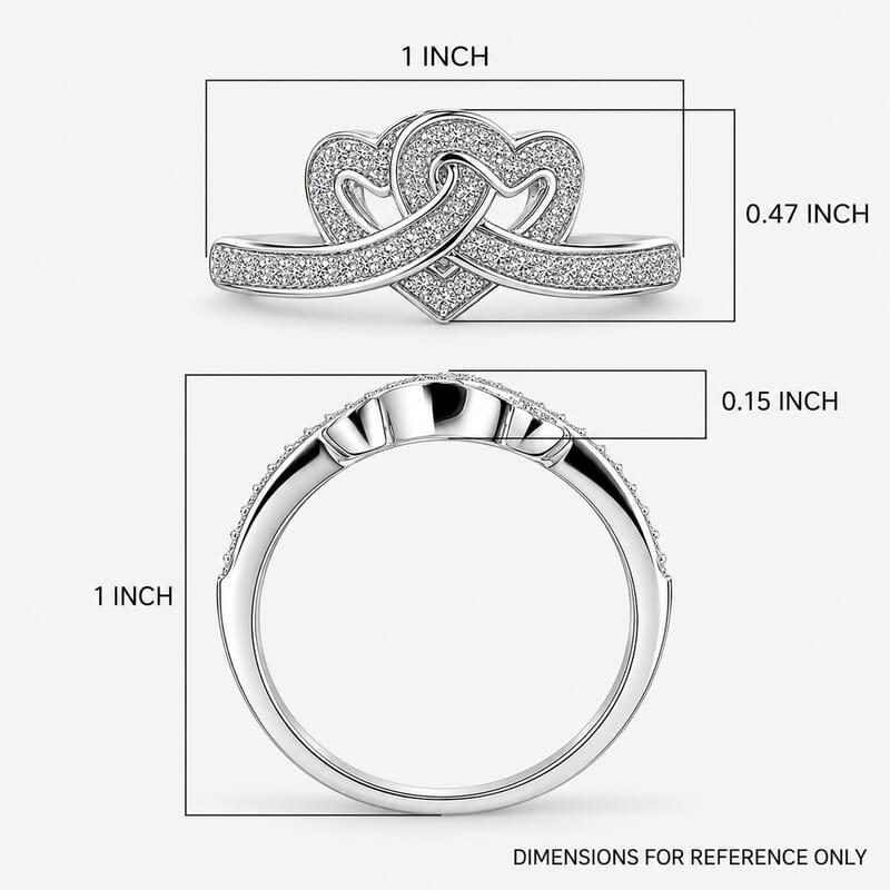 Luxuriant Lab Grown Diamond G-H SI 0.30 ctw Ring in Rhodium Over Sterling Silver (Size 10.0)