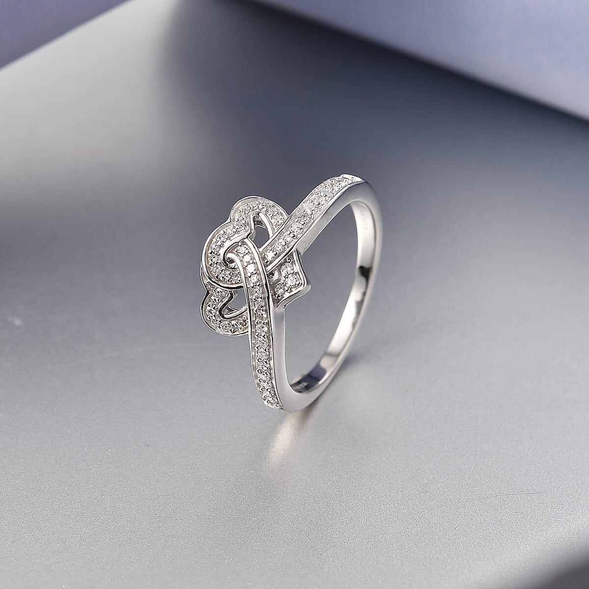 Luxuriant Lab Grown Diamond (G-H, SI) Ring in Rhodium Over Sterling Silver (Size 8.0) 0.30 ctw (Del. in 12-15 Days) image number 1