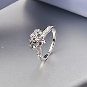 Luxuriant Lab Grown Diamond (G-H, SI) Ring in Rhodium Over Sterling Silver (Size 8.0) 0.30 ctw (Del. in 12-15 Days)