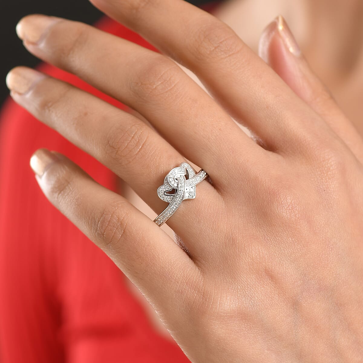 Luxuriant Lab Grown Diamond (G-H, SI) Ring in Rhodium Over Sterling Silver (Size 8.0) 0.30 ctw (Del. in 12-15 Days) image number 2