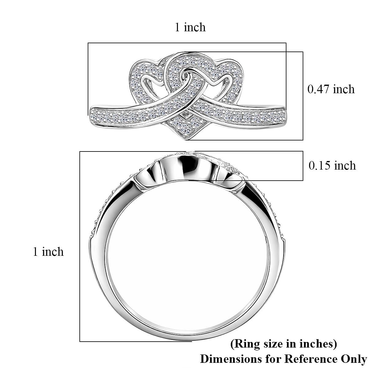 Luxuriant Lab Grown Diamond (G-H, SI) Ring in Rhodium Over Sterling Silver (Size 8.0) 0.30 ctw (Del. in 12-15 Days) image number 5