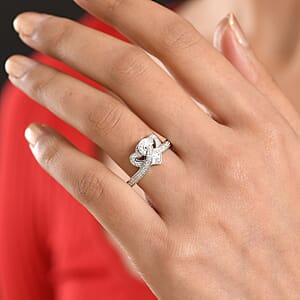 Luxuriant Lab Grown Diamond G-H SI 0.30 ctw Ring in Rhodium Over Sterling Silver (Size 9.0) (Del. in 12-15 Days)