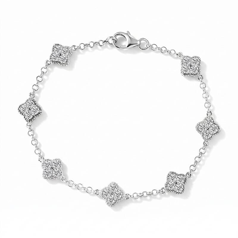 Luxuriant Lab Grown Diamond G-H SI 1.70 ctw Bracelet in Rhodium Over Sterling Silver (7.25 In)