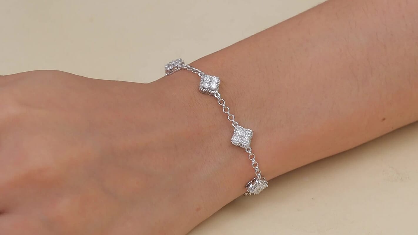 Luxuriant Lab Grown Diamond G-H SI 1.75 ctw Bracelet in Rhodium Over Sterling Silver (7.25 In)