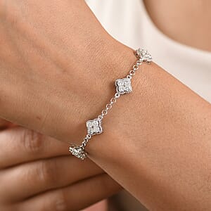Luxuriant Lab Grown Diamond G-H SI 1.75 ctw Bracelet in Rhodium Over Sterling Silver (7.25 In) (Del. in 12-15 Days)