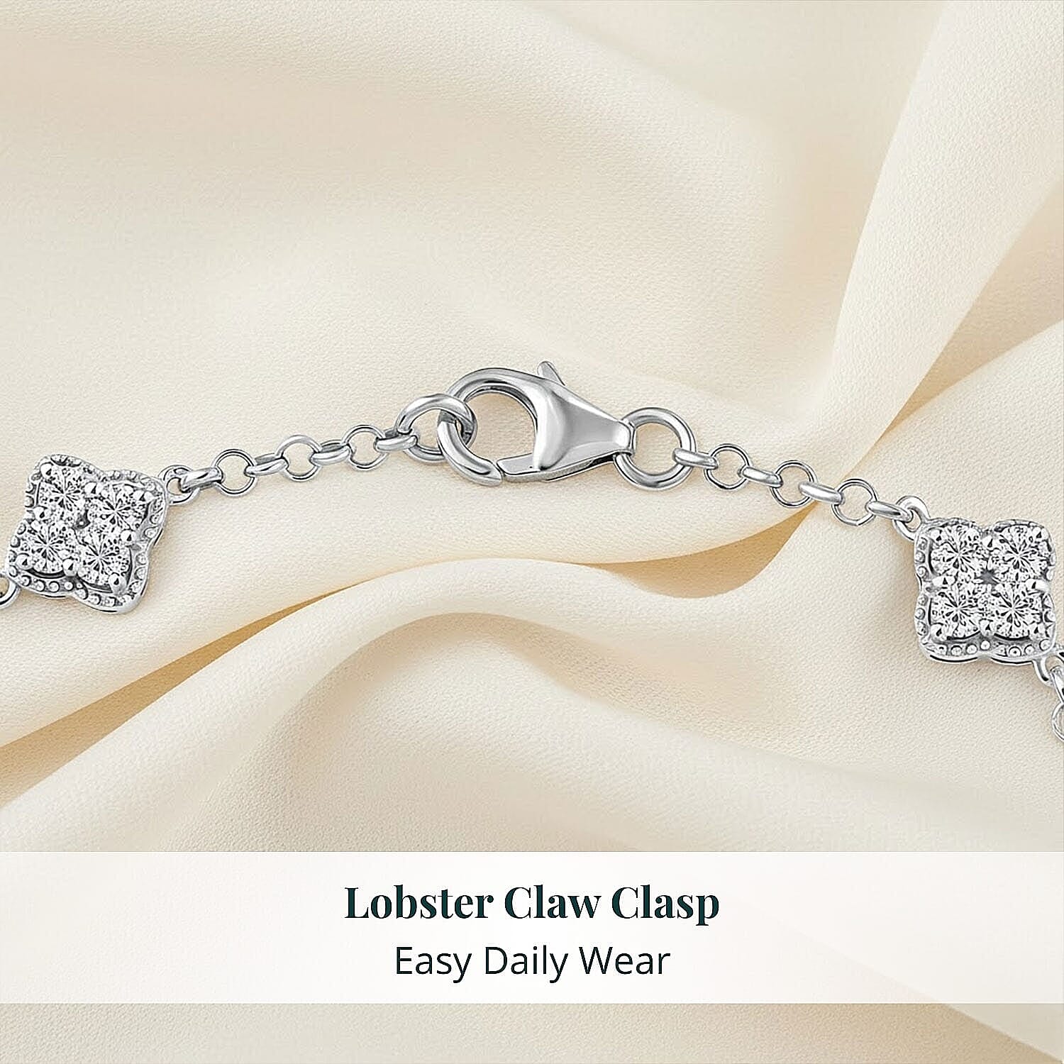 Luxuriant Lab Grown Diamond G-H SI 1.75 ctw Bracelet in Rhodium Over Sterling Silver (7.25 In)