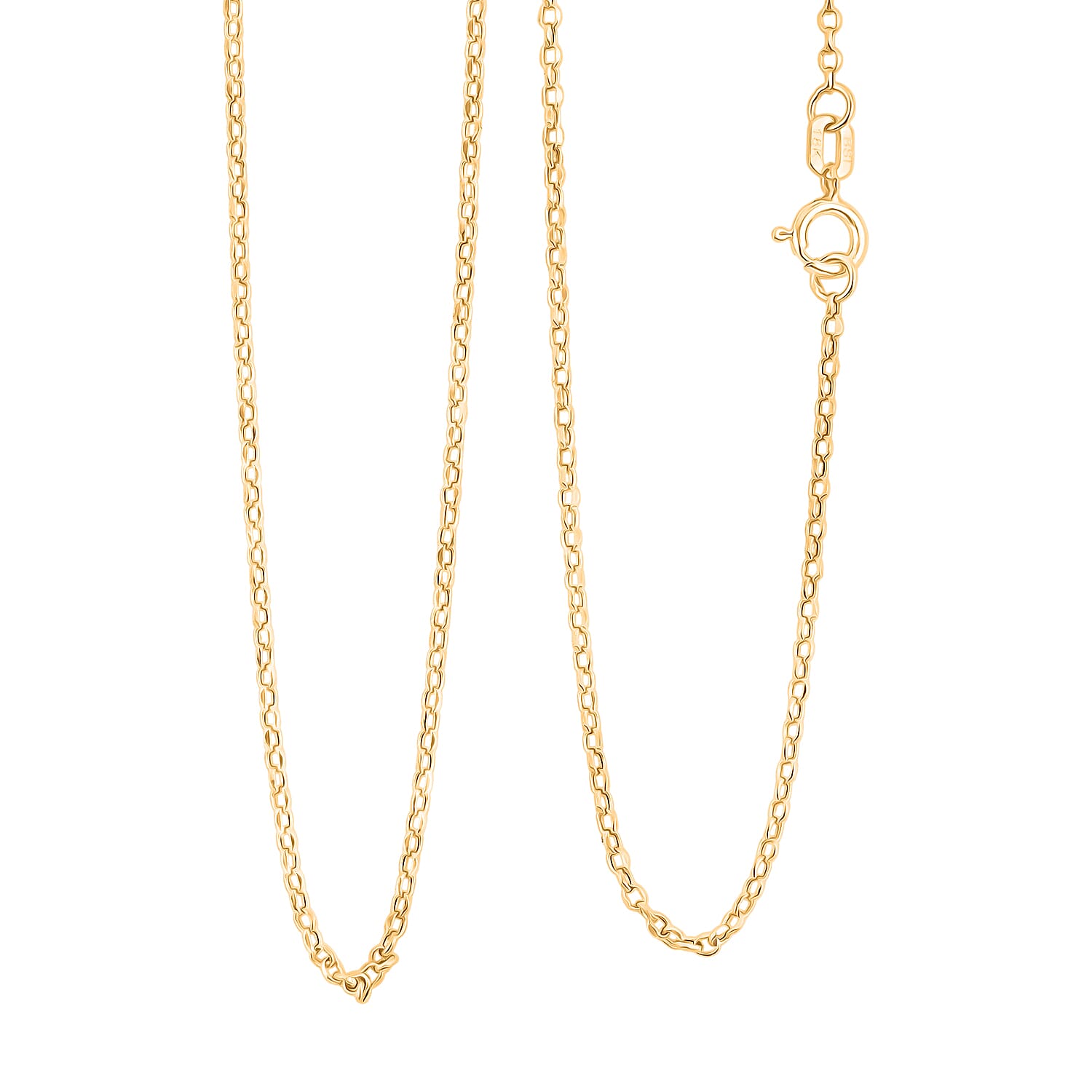 18K Yellow Gold Rolo Chain Necklace 1.2 Grams (18 Inches)