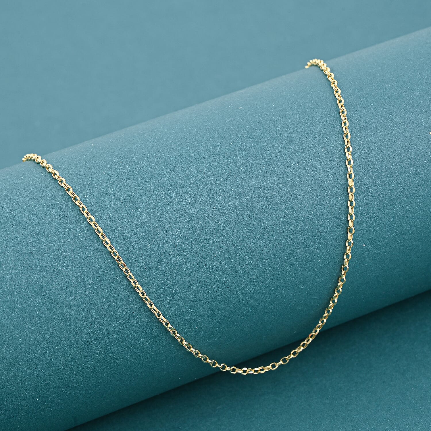 18K Yellow Gold Rolo Chain Necklace 1.2 Grams (18 Inches)