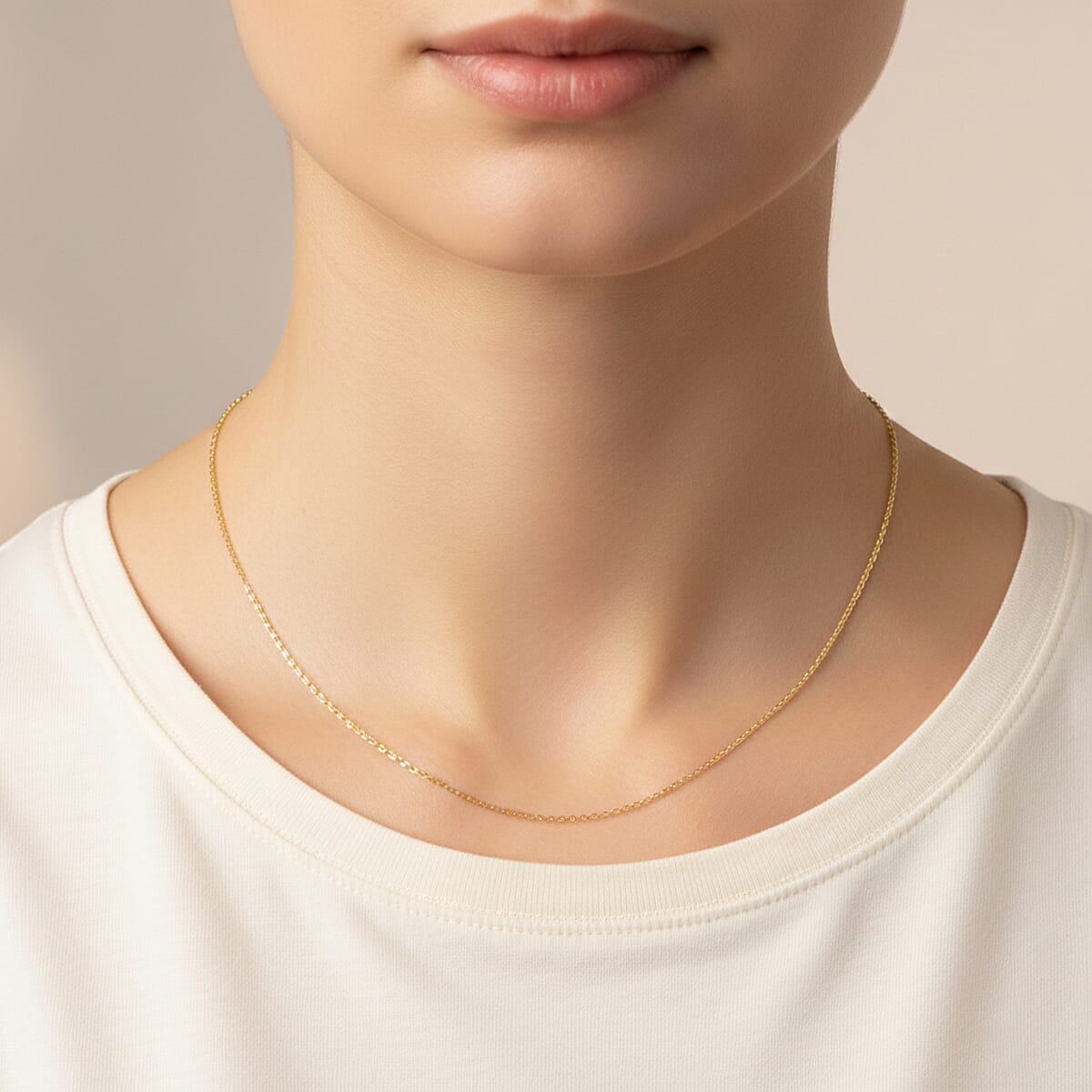 18K Yellow Gold Rolo Chain Necklace 1.2 Grams (18 Inches) image number 2