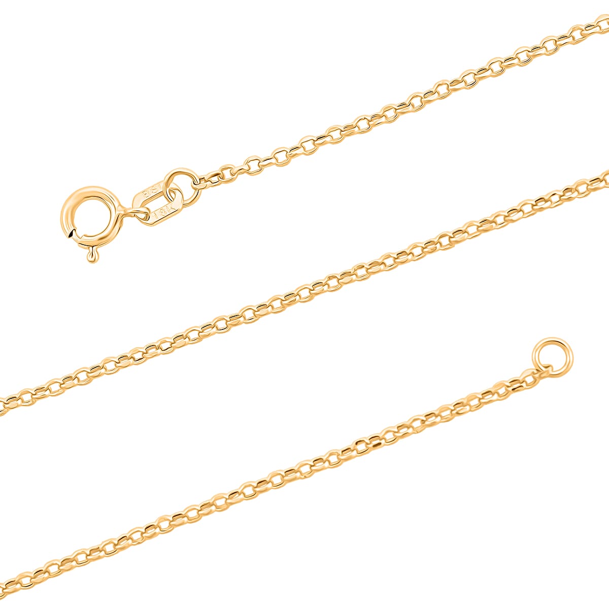 18K Yellow Gold Rolo Chain Necklace 1.2 Grams (18 Inches) image number 5