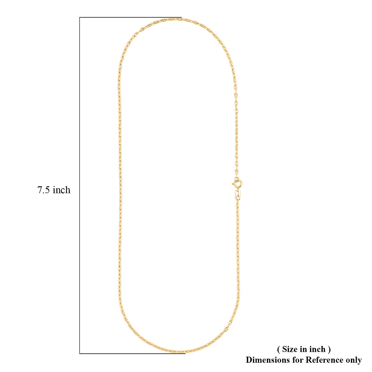 18K Yellow Gold Mariner Chain Necklace 2 Grams (18 Inches) image number 6