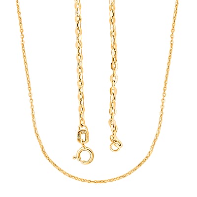 18K Yellow Gold Cable Chain Necklace 2.3 Grams (20 Inches)
