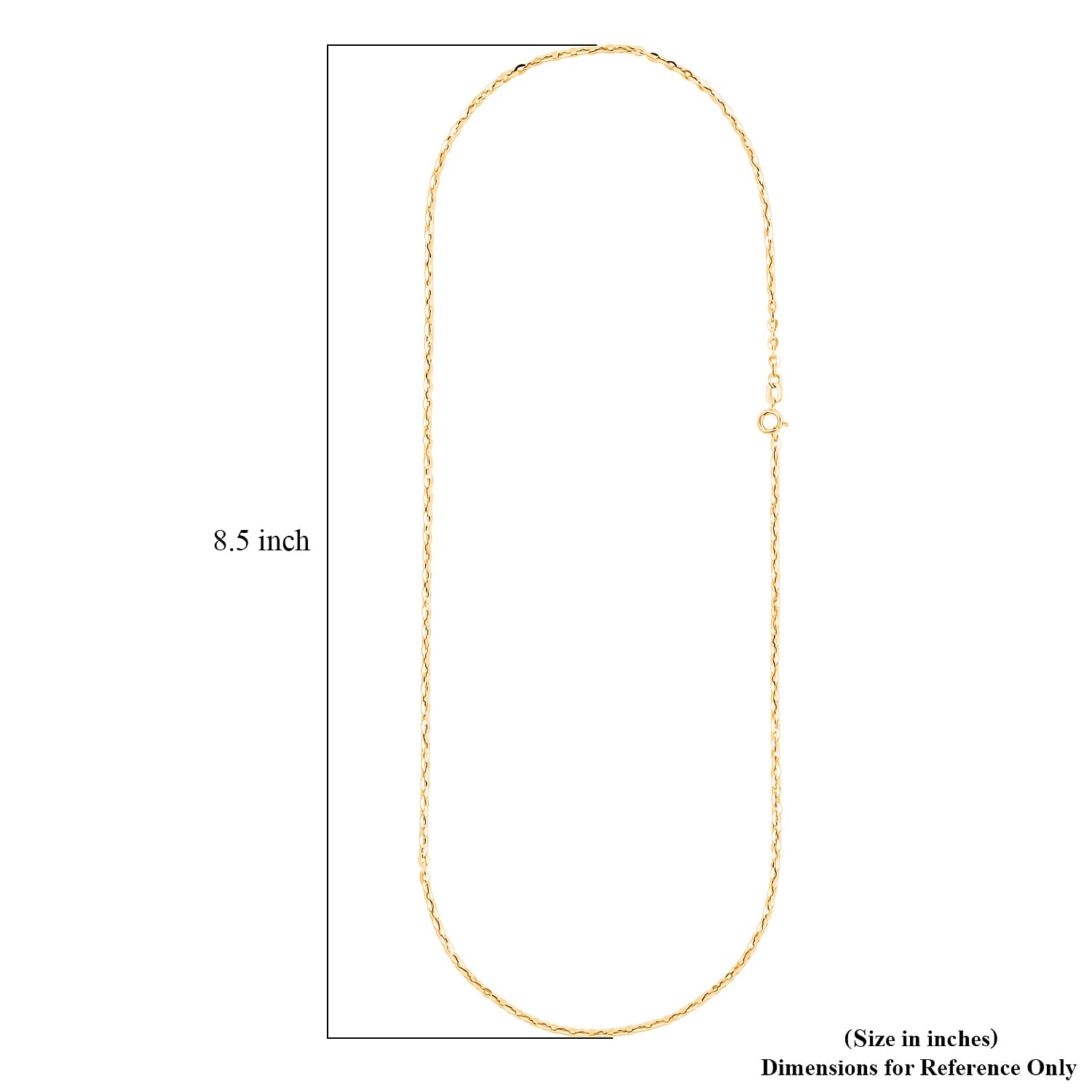 18K Yellow Gold Cable Chain Necklace 2.3 Grams (20 Inches)