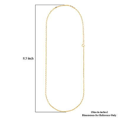18K Yellow Gold Cable Chain Necklace 2.3 Grams (20 Inches)