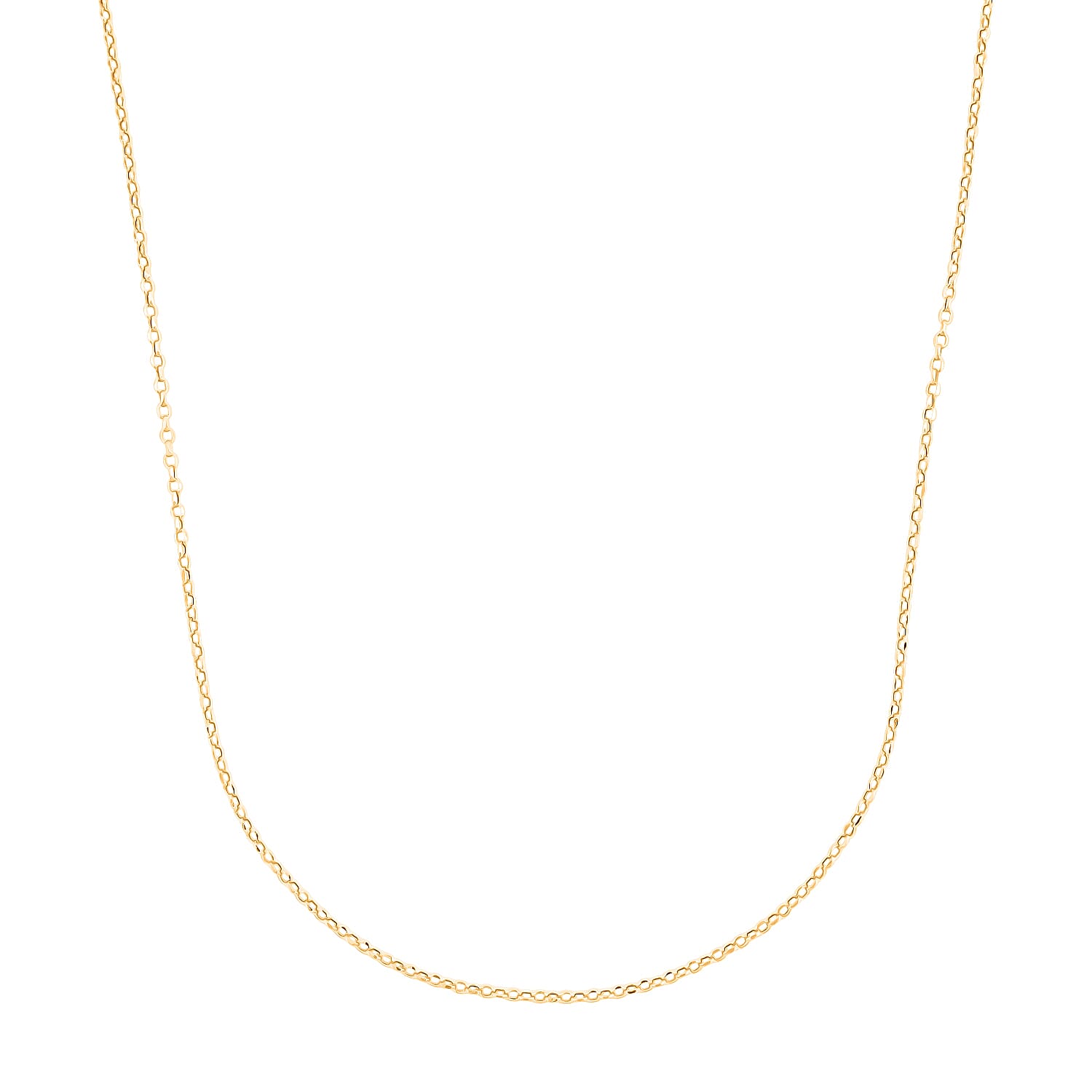 18K Yellow Gold Rolo Chain Necklace 1.4 Grams (20 Inches)