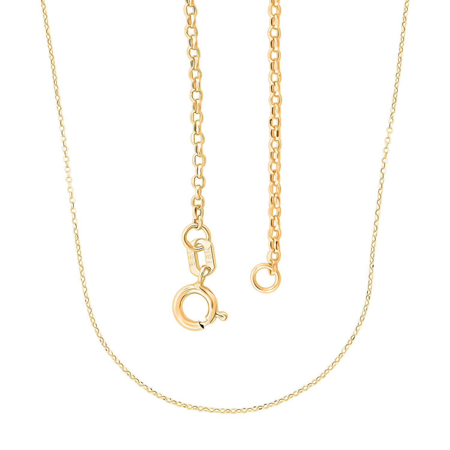 18K Yellow Gold Rolo Chain Necklace 1.4 Grams (20 Inches)