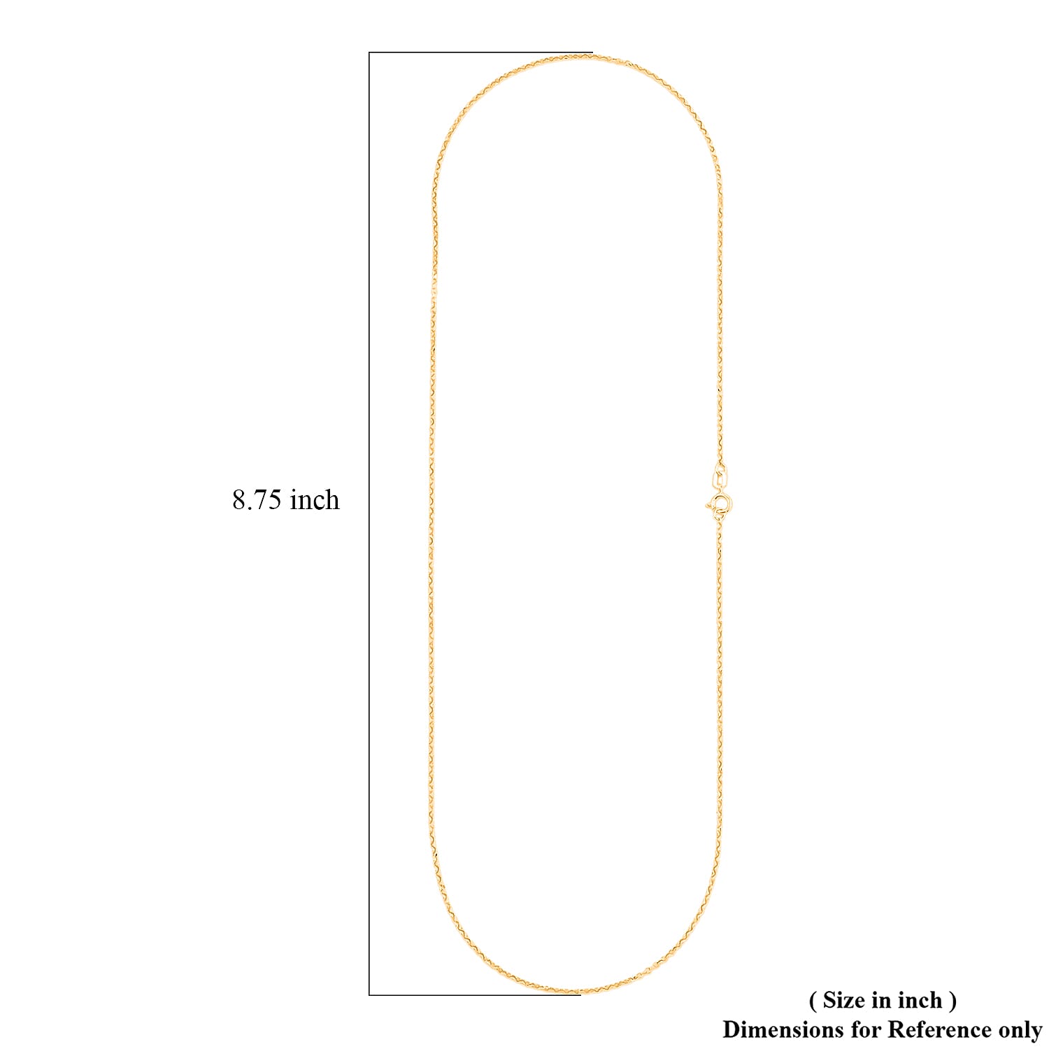 18K Yellow Gold Rolo Chain Necklace 1.4 Grams (20 Inches)