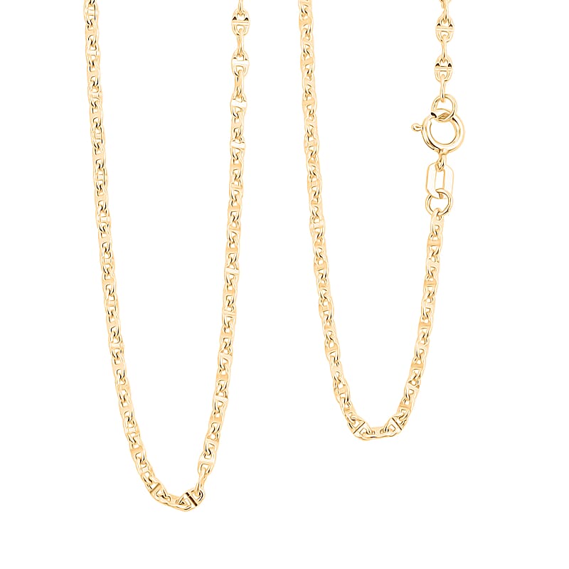18K Yellow Gold Mariner Chain Necklace 2.2 Grams (20 Inches)