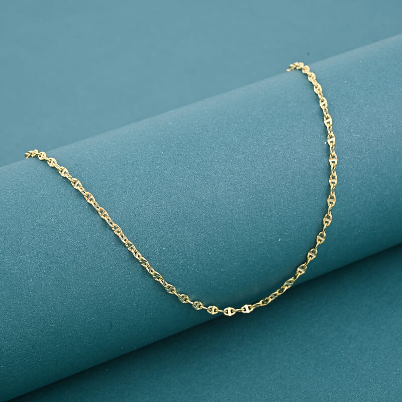 18K Yellow Gold Mariner Chain Necklace 2.2 Grams (20 Inches)