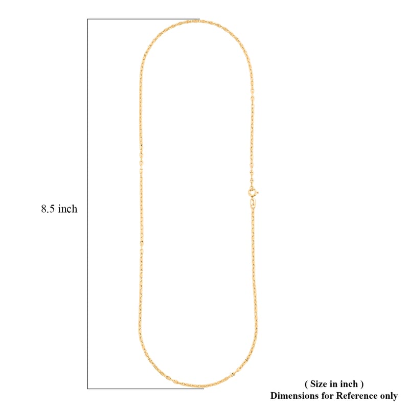 18K Yellow Gold Mariner Chain Necklace 2.2 Grams (20 Inches)
