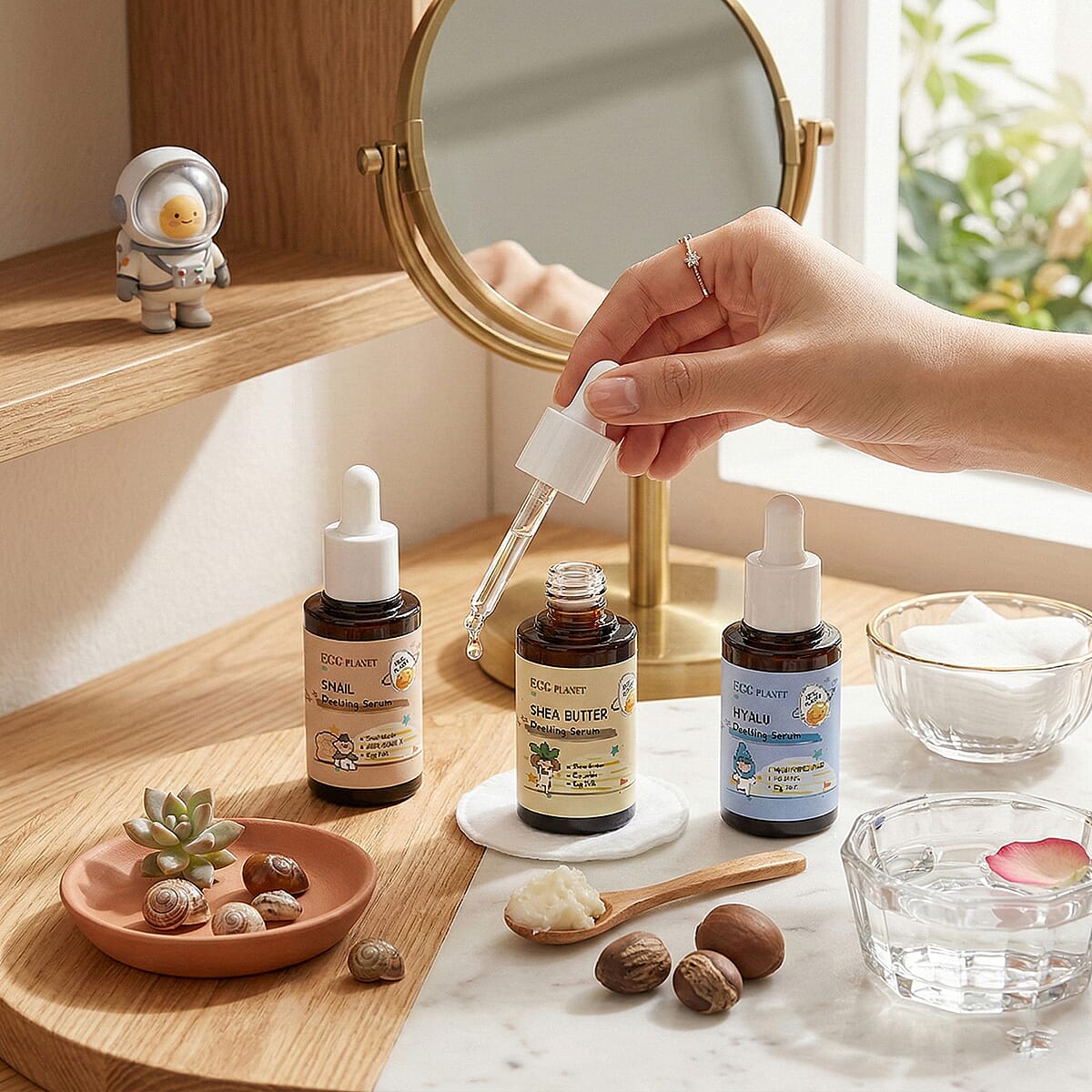 Egg Planet Snail, Shea Butter, & Hyalu Docking Serum Set (3x 1.01oz) Made in Korea  image number 1